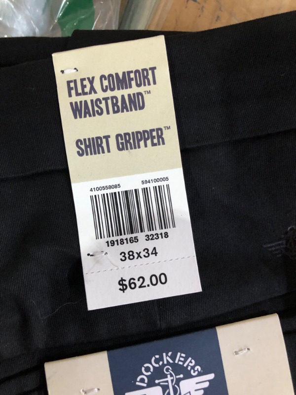 Photo 1 of Dockers Men's Classic Fit Signature Khaki Lux Cotton Stretch Pants Standard 38W x 34L Black