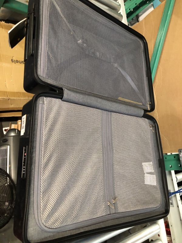 Photo 3 of **USED AND HAS SCUFF MARKS**
LEVEL8 Checked Luggage 24 inch, Large Suitcase with Wheels Black Checked-Medium 24 Inch