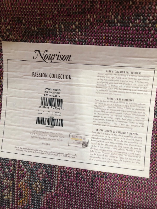 Photo 3 of *USED*Nourison Passion Fuchsia 2'2" x 10' Area -Rug,