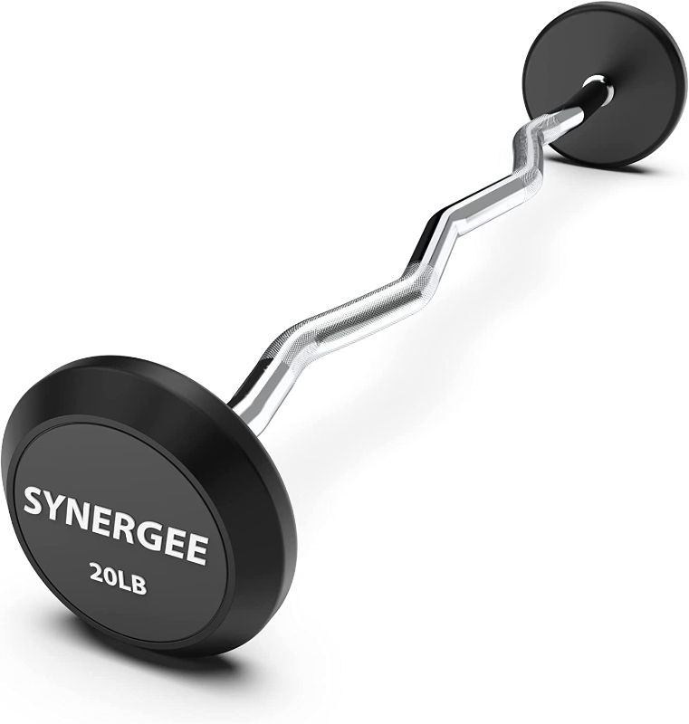 Photo 1 of 
Synergee Fixed Easy Curl Bar Pre Weighted Curved Steel Bar with Rubber Weights