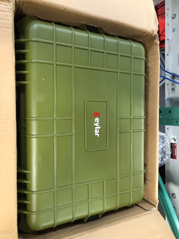 Photo 1 of Eylar Large 20 Inch Protective Camera Case Water and Shock Proof With Foam (Green)
