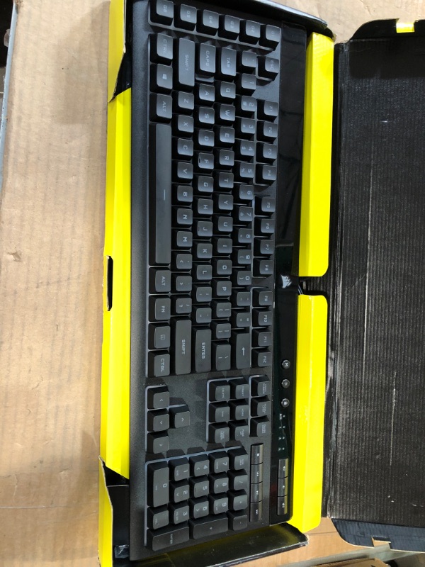 Photo 2 of CORSAIR K55 RGB PRO-Dynamic RGB Backlighting - Six Macro Keys with Elgato Stream Deck Software Integration-IP42 Dust and Spill Resistant-Detachable Palm Rest-Dedicated Media and Volume Keys, Black