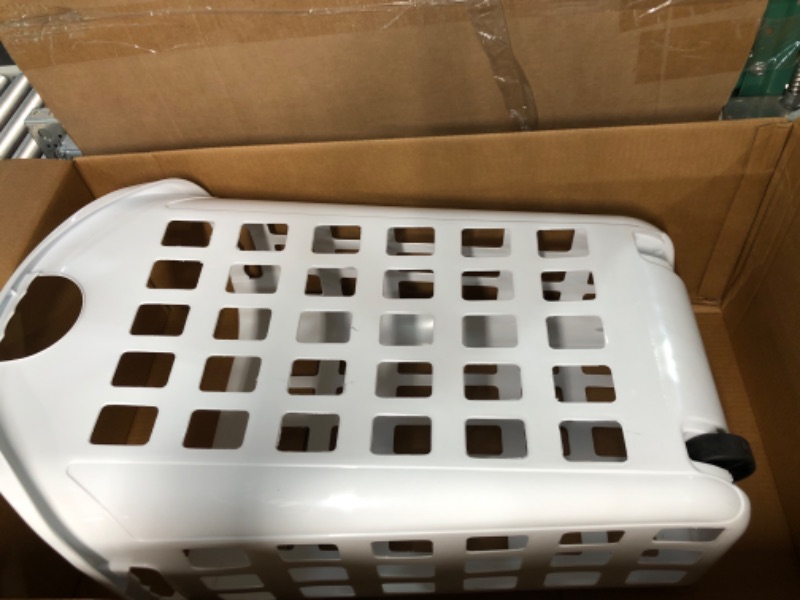 Photo 2 of **damage***United Solutions LN0435 2 Bushel Rolling Hamper in White