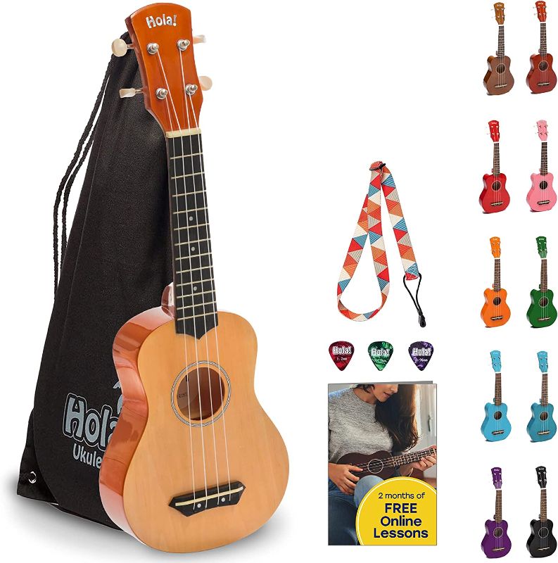 Photo 1 of **missing parts**Hola! Music HM-21BU Soprano Ukulele Bundle with Canvas Tote Bag, Strap and Picks, Color Series, Blue Blue Soprano 21 Inch