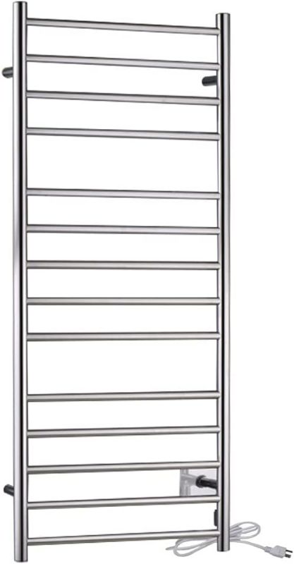 Photo 1 of 16-Bar Stainless Steel Wall Mounted Towel Warmer Rack in Polished Chrome