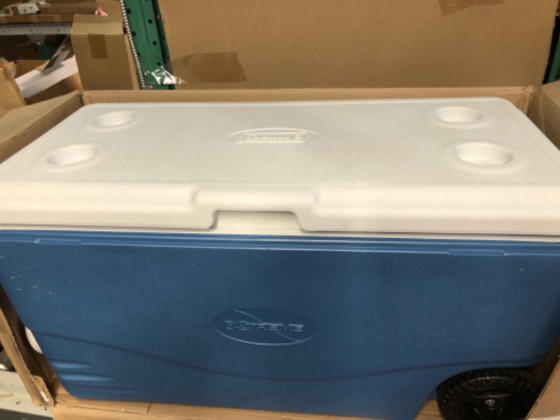 Photo 2 of *USED* Coleman 316 100qt Wheeled Cooler - SPACE BLUE