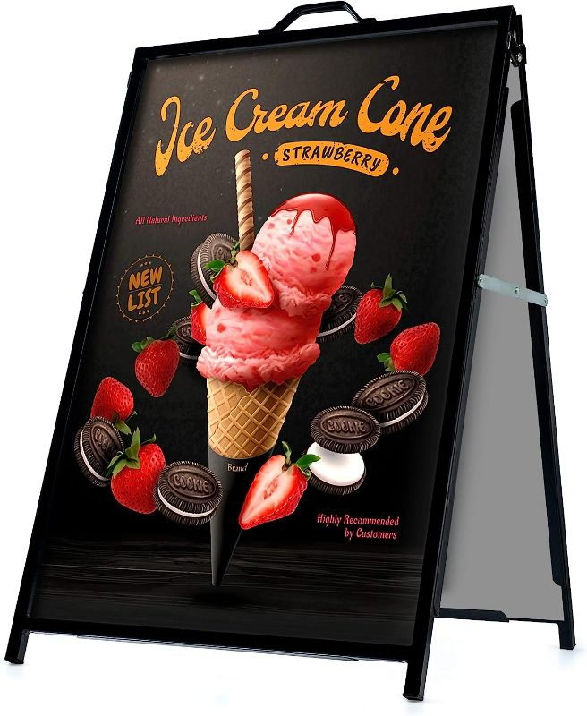 Photo 1 of Announcement Board and A-Frame Sidewalk Sign 24x36 inch Slide in Double Sided Display Foldable and Portable