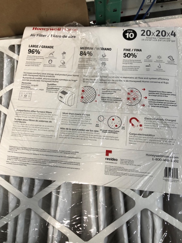 Photo 3 of [READ NOTES]
HONEYWELL 20 x 20 x 4 Pleated MERV 12 - FPR 10 Air Filter