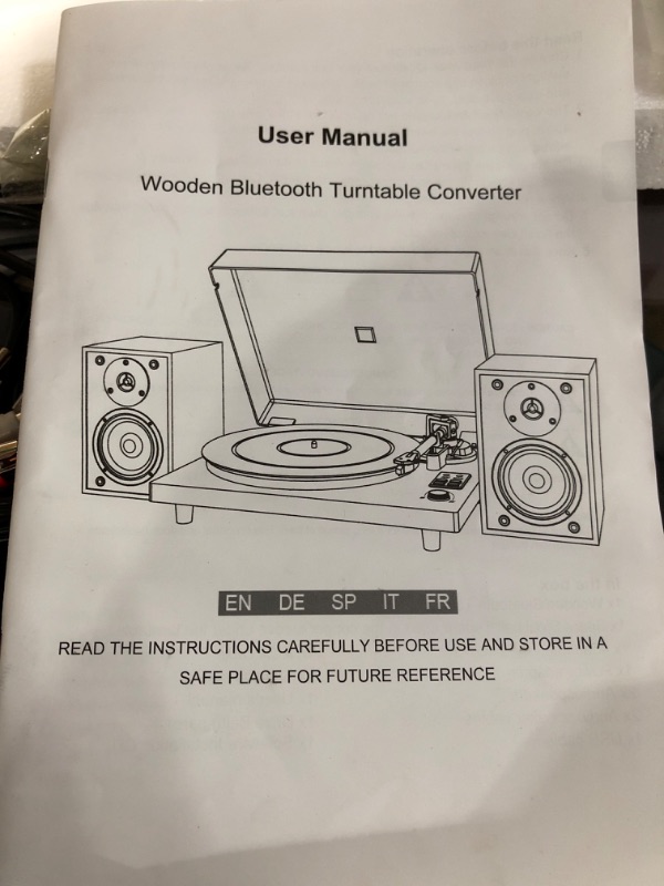 Photo 2 of Bluetooth Record Player for Vinyl with Speakers, Wireless Turntable with 36W High Fidelity Stereo Speakers - Wood