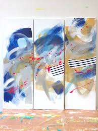 Photo 1 of **SEE NOTES + PICS** Abstract 3 Pcs Wall Art for Home