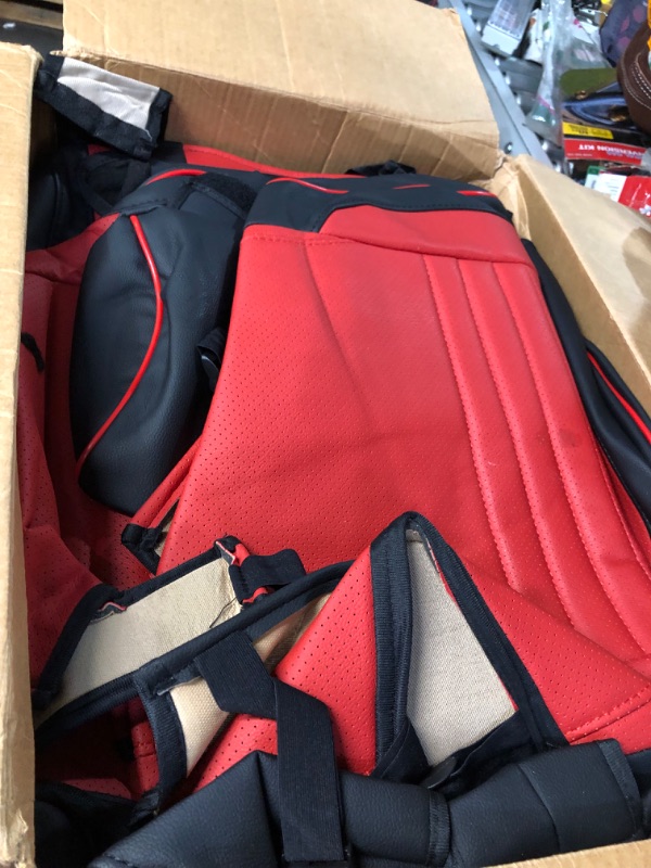 Photo 5 of ** SEE NOTES** Leather Car Seat Covers ,Breathable RED & BLACK