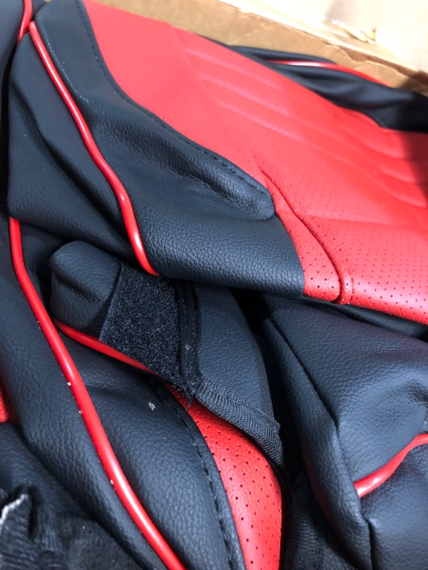 Photo 7 of ** SEE NOTES** Leather Car Seat Covers ,Breathable RED & BLACK