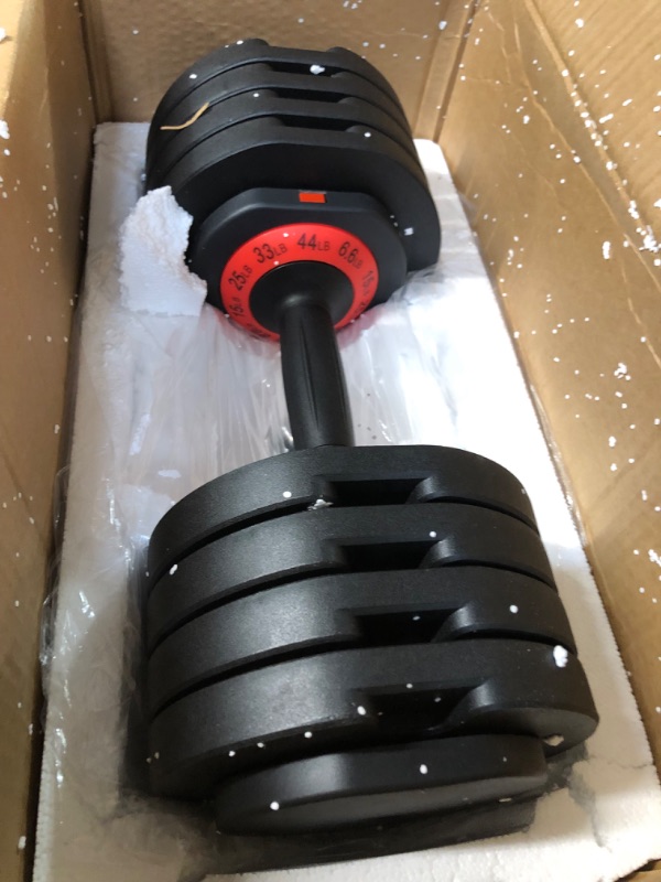 Photo 1 of **sold for parts or repair**weight falls off the bar**
IPOW Adjustable Dumbbell 44 LB Single Black Dumbbell Set 