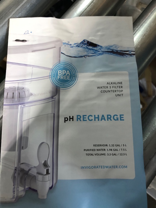 Photo 2 of pH Recharge 3F Countertop Alkaline Water Filter Plus pH Revive Alkaline Water Filter Bottle 