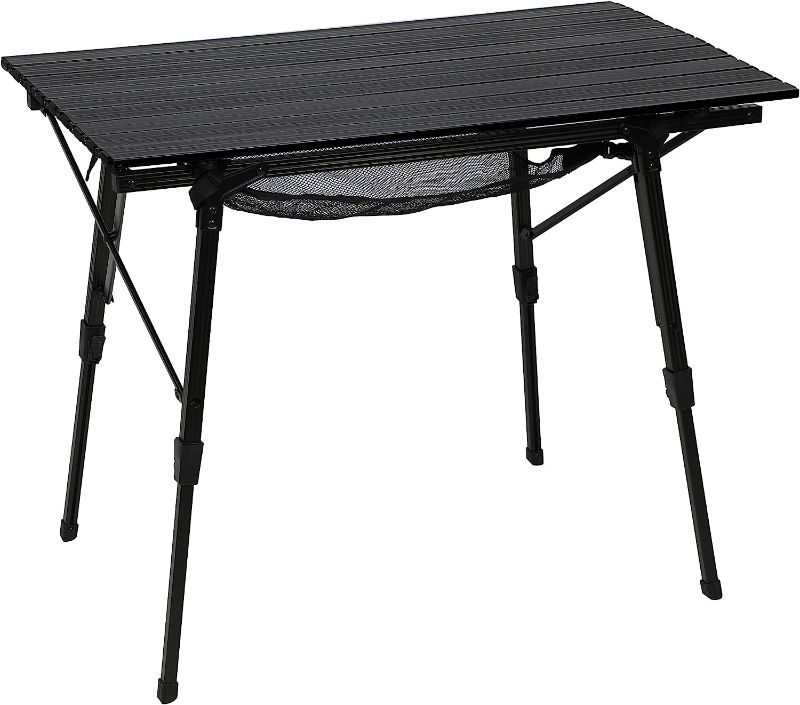 Photo 1 of PORTAL Camping Table Foldable Portable with Adjustable Legs, Black