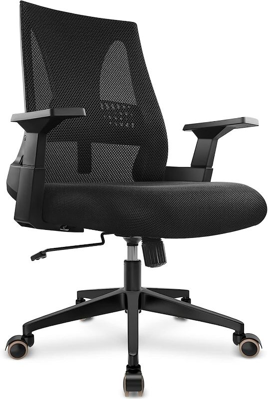 Photo 1 of CAPOT Big and Tall Office Chair 400lbs - Ergonomic Office Chair Computer Desk Chair Breathable Mesh for Big People - Mid Back Comfortable Swivel Office Chair with Adjustable Lumbar Support 