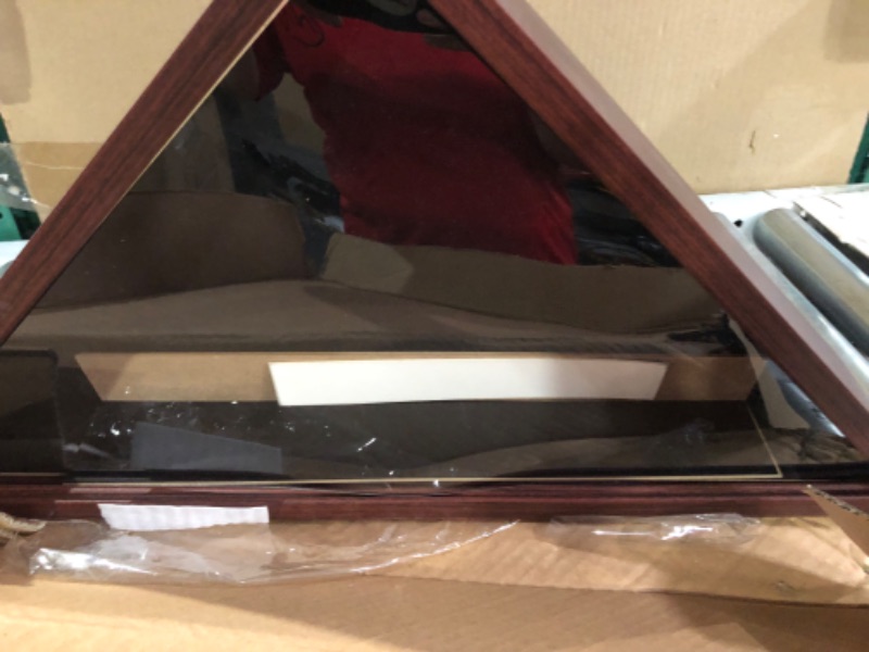 Photo 1 of 
American flat Large Flag Box Display Case for Burial Flag - Fits a Folded 5' x 9.5' Flag Military Flag Display Case - Polished Plexiglass Front (Mahogany),Brown