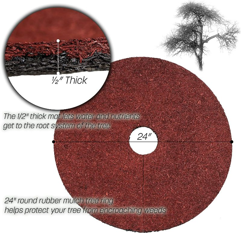 Photo 1 of 
Trademark Innovations MULCHRING-24IN 23" Mulch Ring Tree Protector Mat, 24", Red