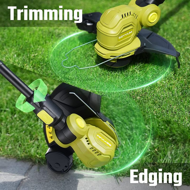 Photo 1 of  String Trimmer,12-inch Cordless Weed Wacker with Auto Line Feed, 2 X 2.0Ah Battery Powered Weed Eater, 20V Lawn Edger with 6 Pcs Grass Cutter Spool Line, Fast Charger Included