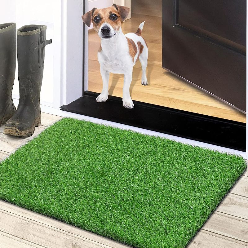 Photo 1 of 
TREETONE Artificial Grass Door Mat, Perfect for Entryway, Dog Realistic Grass Mats measure 16 x 20