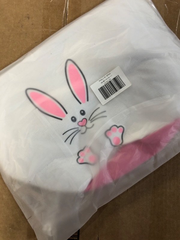 Photo 1 of Easter Basket for Kids Easter Bunny Basket Easter Gift Bags Eggs Hunt Bag Kids Easter Tote Bag Easter Decorations little bunny pink