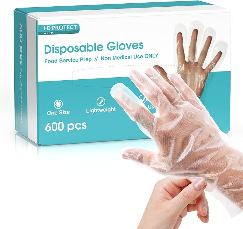 Photo 1 of *BOX DAMAGED BUT STILL SEALED* 600pcs Plastic Gloves | BPA & Latex Free