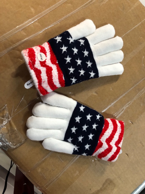 Photo 2 of American Flag Led Gloves for Kids 6-12 Yeas Old