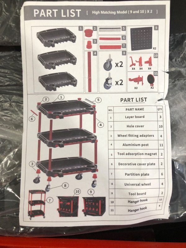 Photo 2 of *USED* YTCYKJ Car Detailing Cart, rolling cart Organizer with silence brake wheels