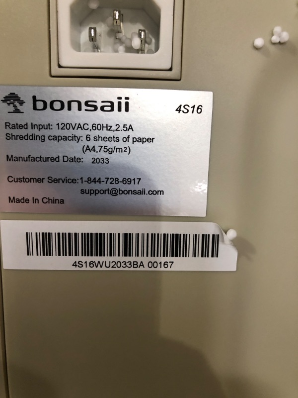 Photo 3 of Bonsaii EverShred Pro 4S16 6-Sheet Micro-Cut Paper/CD/Credit Card Shredder