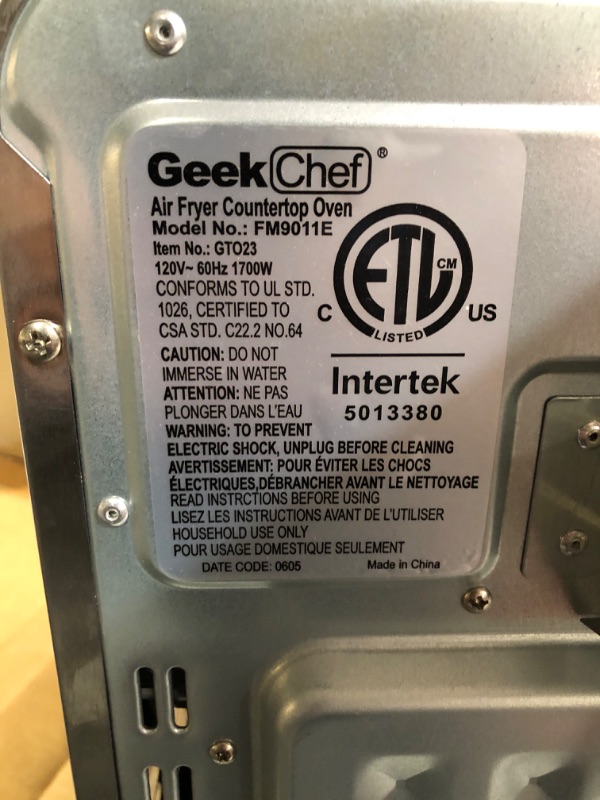 Photo 2 of *SEE NOTES* Geek Chef Air Fryer, 6 Slice 24.5QT Air Fryer Toaster Oven Combo, 1700W A-6 Slice 24.5QT