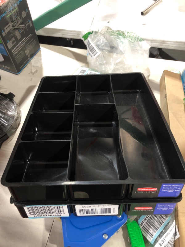 Photo 2 of Rubbermaid Extra Deep Desk Drawer Director Tray, Plastic, 11.875 x 15 x 2.5 Inches, Black 7-Compartment- COME WITH 2 