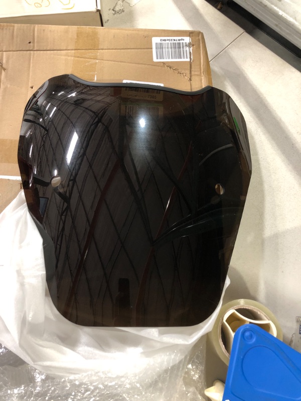 Photo 2 of 15" Smoke Tinted Windscreen Windshield Compatible with Harley Davidson for Honda Fits 7/8" or 1" Handlebars Most motorcycle windshield Moto