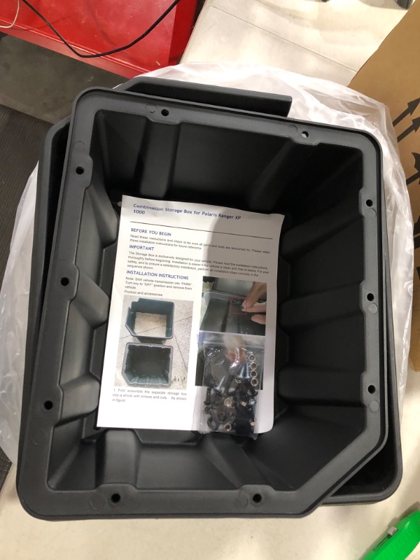 Photo 3 of **SEE NOTES**
Under Seat Storage Box for Polaris Ranger XP 1000 / Crew XP 1000 2018-2023, Passenger Side Combined Underseat Storage Bin Accessories, Replace OEM # 2882910, 4 Seater polaris ranger underseat storage box