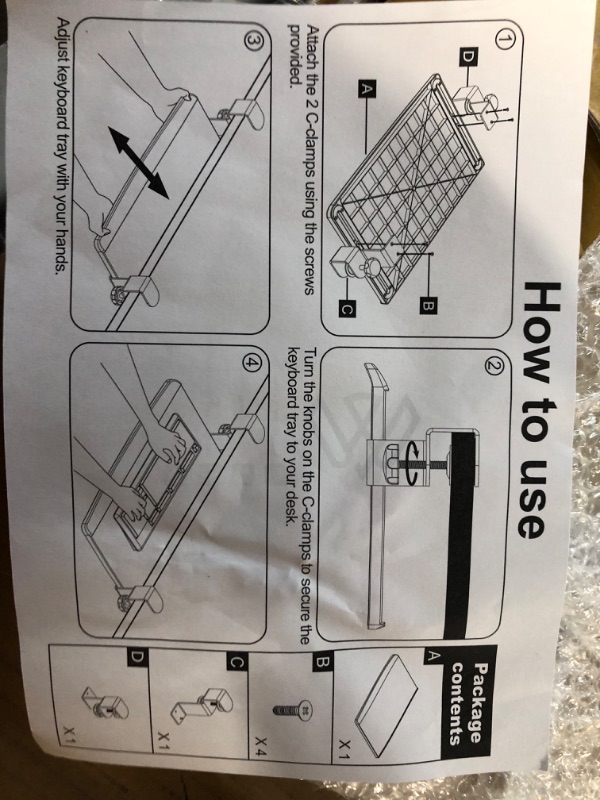 Photo 3 of EHO Clamp-On Retractable Adjustable Keyboard Tray,  - Small Surface 20" x 11.5"