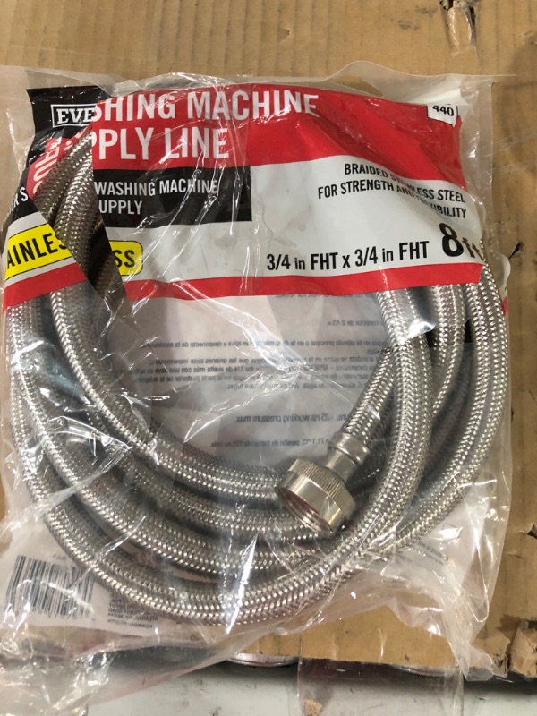 Photo 2 of 2-Pack Premium Stainless Steel Washing Machine Hoses - 