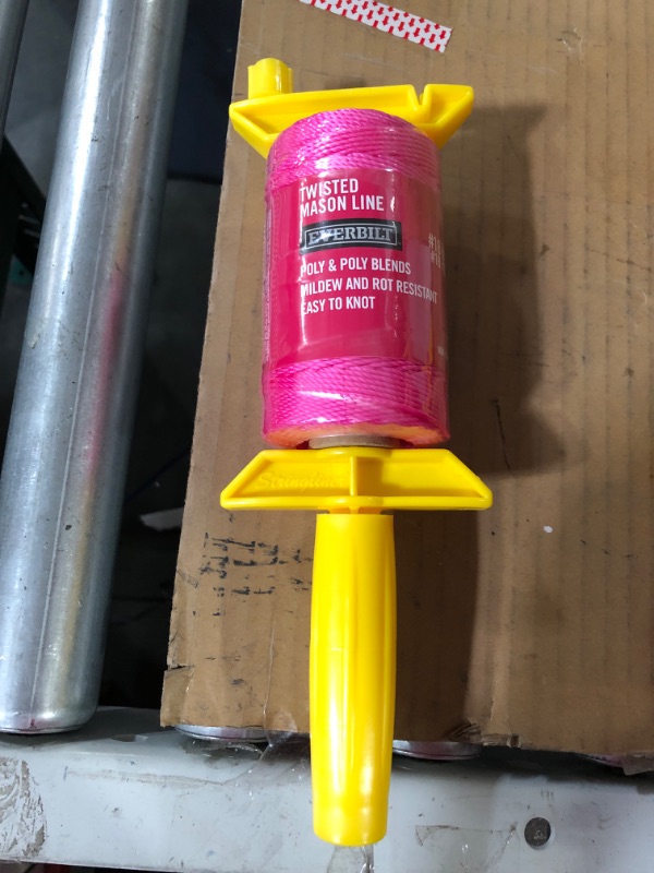 Photo 1 of 18 in. x 425 ft. Pink Twisted Polypropylene Mason Twine with Reloadable Winder