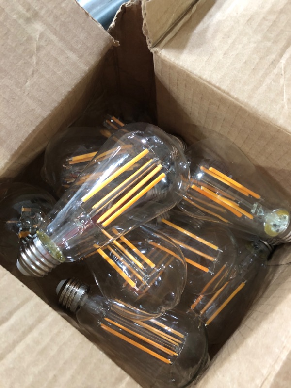 Photo 2 of 12 Pack Dimmable LED Edison Bulbs 40W Equivalent,4 Watt LED Filament Bulb,2700K Warm White ST19 Light Bulb,450LM E26 Vintage LED Bulbs for Ceiling Light Fixtures 2700k - Soft White 12 Count (Pack of 1)