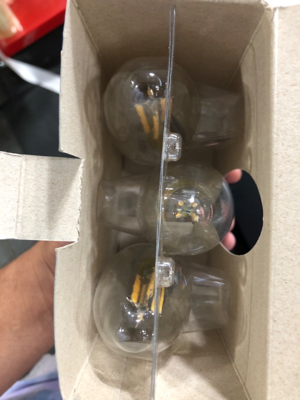 Photo 2 of 100-Watt Equivalent B13 Dimmable Blunt Tip Clear Glass Candelabra LED Vintage Edison Light Bulb Bright White (3-Pack)