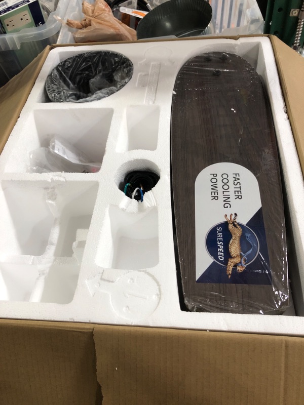 Photo 1 of **MISSING MOUNTING BRACKET** Hunter Channing 52 in. Indoor Matte Black Ceiling Fan with Light Kit Included