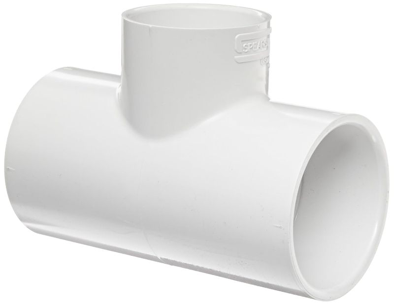 Photo 1 of  PVC Pipe Fitting, Tee, Schedule 40, White, 3/4" x 1/2" Socket (2 PACK)