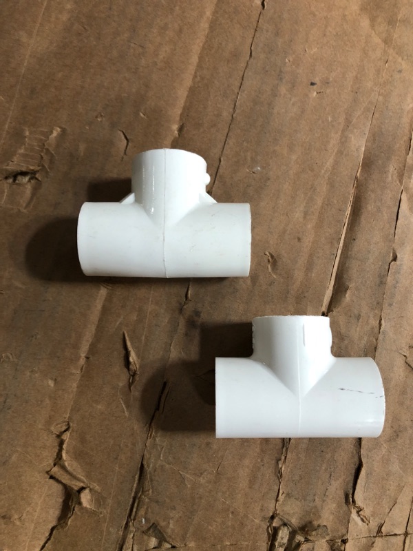 Photo 2 of  PVC Pipe Fitting, Tee, Schedule 40, White, 3/4" x 1/2" Socket (2 PACK)