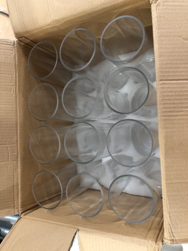 Photo 2 of 12 Pack Glass Cylinder Vase Set  4x10 In.