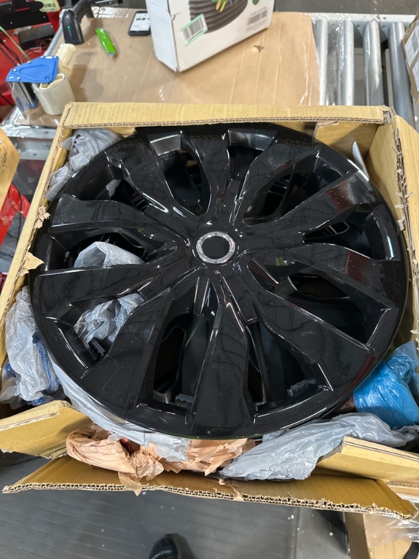 Photo 1 of 15 inch Hubcaps Best for Nissan Rogue - (Set of 4) Wheel Covers 15in Hub Caps Ice Black Rim Cover - Car Accessories for 15 inch Wheels - Snap On Hubcap, Auto Tire Replacement Exterior Cap