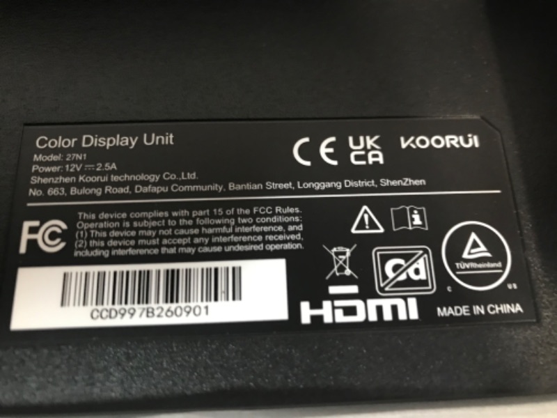 Photo 6 of KOORUI 27 Inch FHD Monitor, Computer Monitors Full HD(1920 x 1080p) IPS Display 75Hz, HDMI, VGA, 5ms Response Time, 75 x 75 mm VESA Mountable