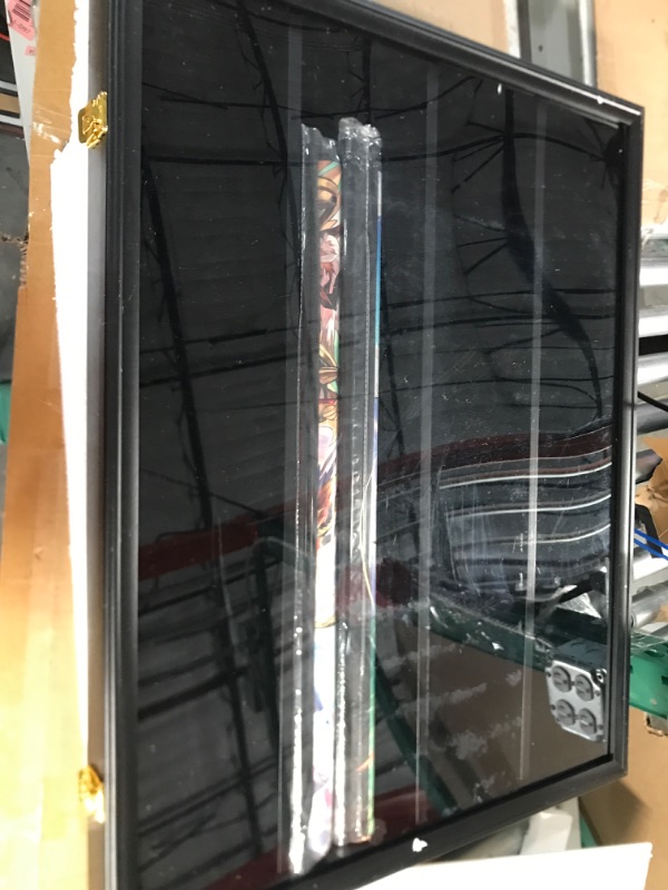 Photo 3 of (USED) VERANI Baseball Card Display Case - 36 Graded Sports Card Display Frame - Holds Sport Cards with UV Protection Clear View Lockable Wall Cabinet for Football Basketball Hockey Trading Card Large Black Large-Horizontal-New