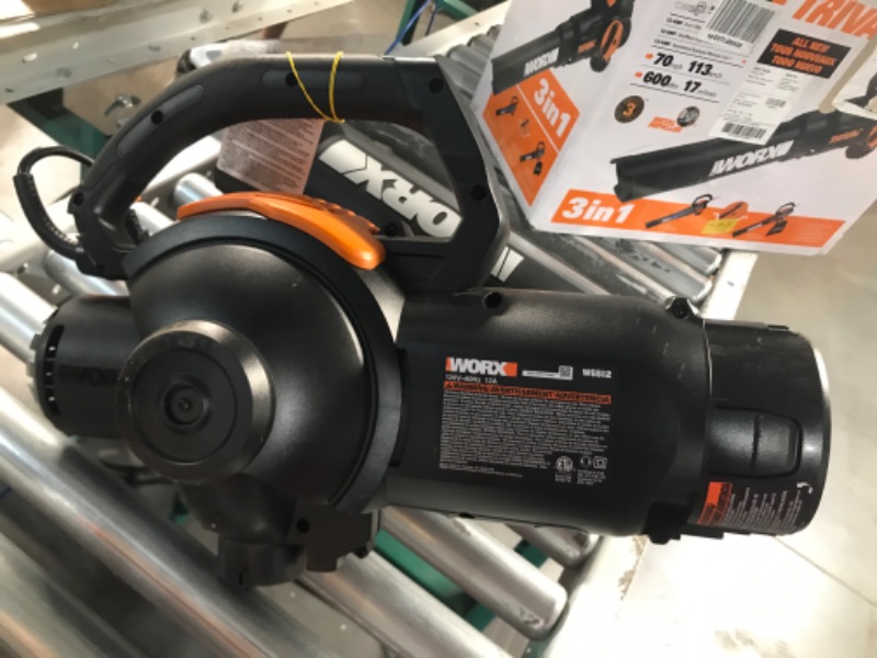 Photo 2 of *UNTESTED* Worx Wg512 12 Amp Trivac 3-in-1 Electric Leaf Blower/Mulcher/Yard Vacuum