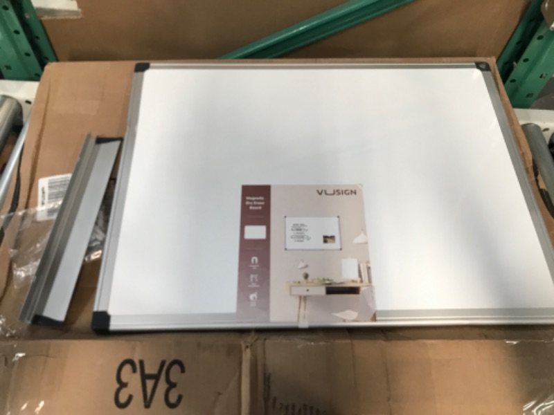 Photo 2 of VUSIGN Magnetic Dry Erase Board, 36 X 24 Inches, Wall Mounted White Board with Pen Tray, Silver Aluminium Frame