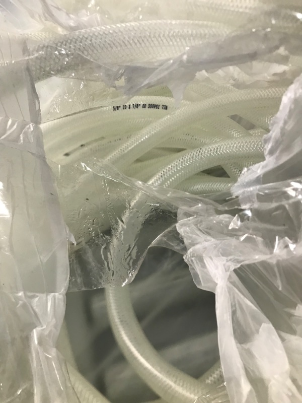Photo 1 of *SEE NOTES* 5/8" ID x 7/8" OD - High Pressure Braided Clear PVC Flexible Vinyl Tubing