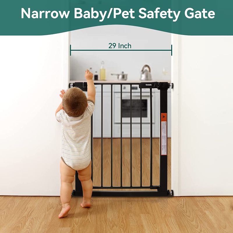 Photo 1 of BABELIO 26-40" Pressure Mounted Metal Baby Gate (30" Tall)