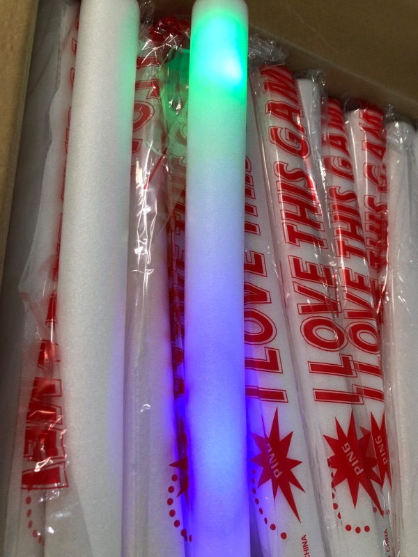 Photo 2 of 100 Pcs LED Foam Sticks with 3 Modes Colorful Flashing 16 x 1.6 x 1.6 inches
